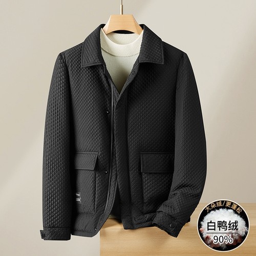 280斤可穿冬季商务休闲大码男士宽松翻领保暖90白鸭绒羽绒服外套