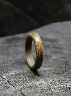 【浔系列·青】绿檀木戒指手工古风刻字小众简约男女情侣檀香文艺