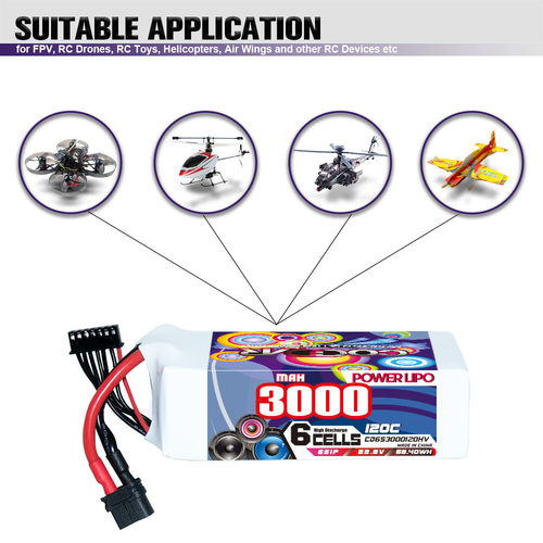 CODDAR鹰氪3000MAH 2S3S4S5S6S 22.8V 120C车模固定翼高压锂电池