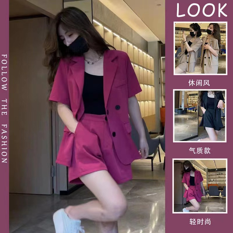 PLUS SIZE WOMENS 2024 INTERNET CELEBRITY TEMPERAMENT SUIT WOMENS SUMMER NEW FAT SISTER PROFESSIONAL SUIT SHORTS TWO-PIECE TREND
