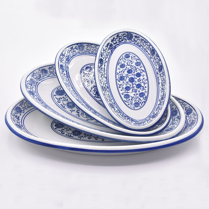 2024新款景德镇陶瓷青花鱼盘大号超大16寸14英寸12酒店专用饭店10