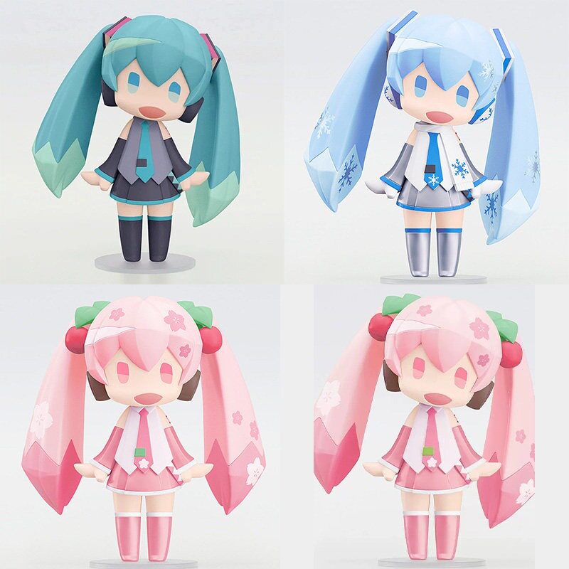 国产动漫初音未来Q版可歪头美少女樱花 魔法积木初音盒装手办模型