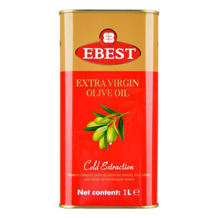 易贝斯特1L铁听特级初榨橄榄油西班牙原装进口食用油炒菜烹饪健康