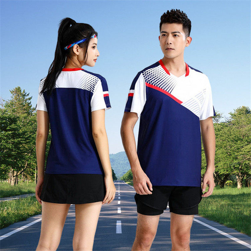快干速干吸汗男女健身运动羽毛球服套装短袖T恤校园学生乒乓球衣