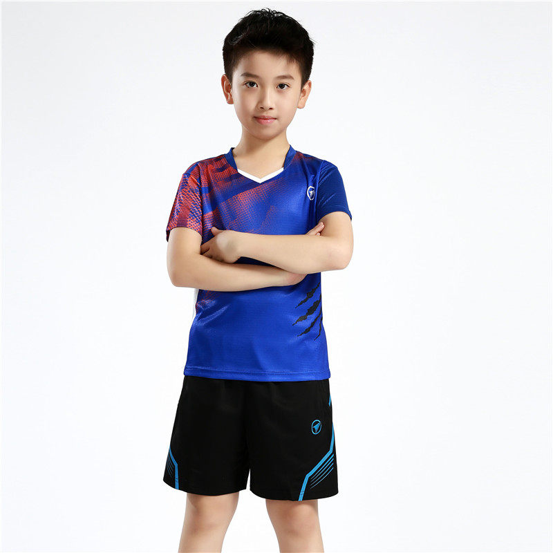 快干速干羽毛球服套装儿童比赛大小孩排球上衣运动服男童女夏乒乓