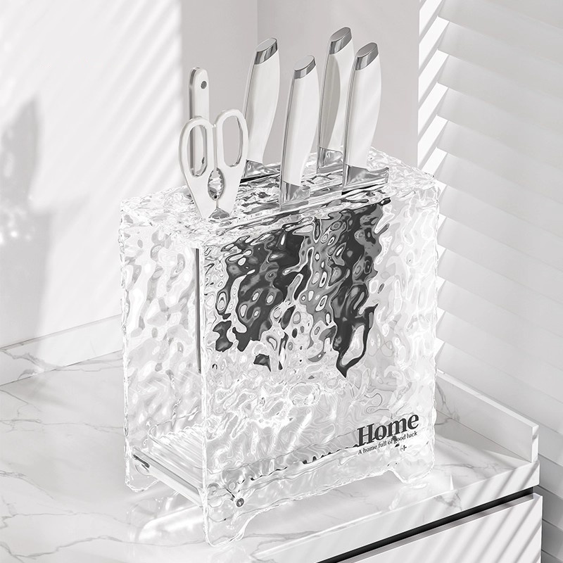 轻奢亚克力刀具座菜刀剪刀收纳置物架家用台面多功能刀架厨房用品