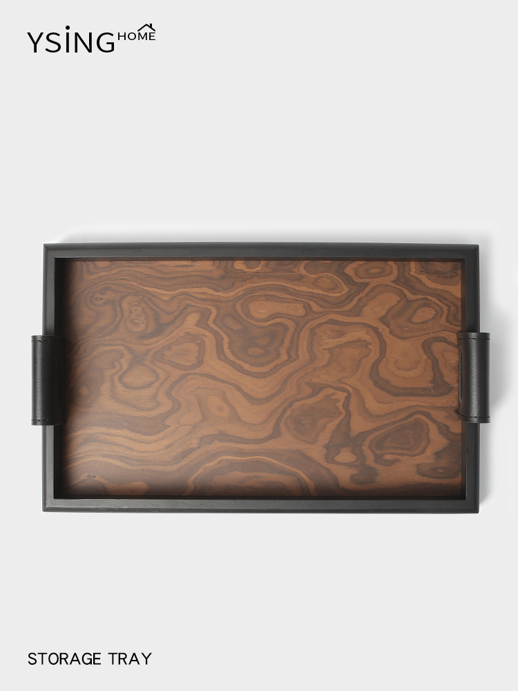 香薰托盘长方形木质2025新款家用高级感首饰水晶串珠茶具展示收纳