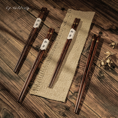 日式筷子尖头家用高档防滑天然实木精致高端好看日本木质木头快子