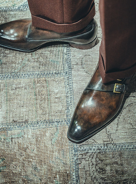 英国Gaziano&Girling固特异皮鞋 手工擦色商务Monk孟克鞋  Oakham
