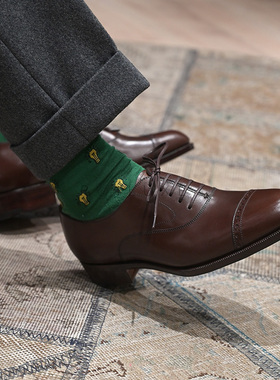 国货之光Oct Tenth手工固特异皮鞋 商务正装新郎棕色牛津鞋Oxford