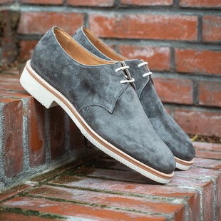 雅生AXEN固特异工艺意大利Bonaudo头层胎牛绒男士休闲软底德比鞋
