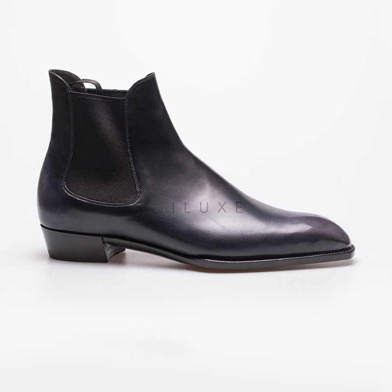 OctTenth黑灰擦色切尔西靴