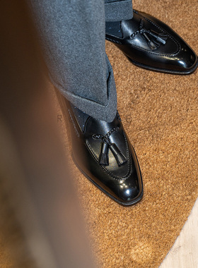 Oct Tenth手工固特异皮鞋 手缝沿条工艺商务休闲loafer流苏乐福鞋