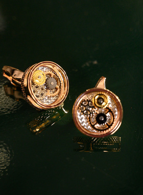 英国Tateossian圆形旋转齿轮袖扣 手工制作商务衬衣袖口钉 CL7919