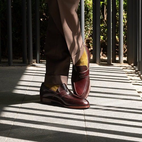 意大利手缝沿条工艺马臀皮乐福鞋