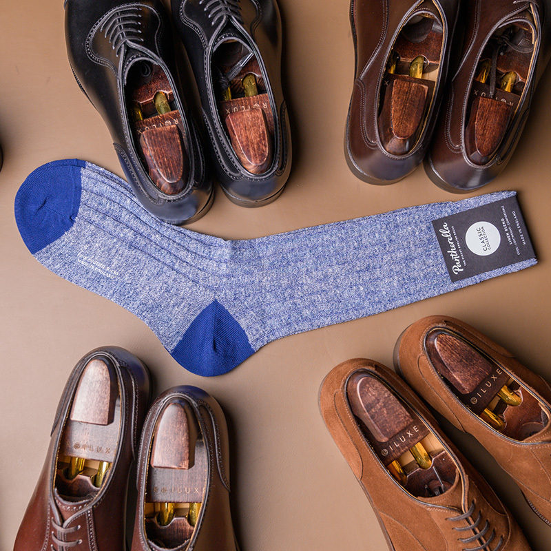 英国pantherella条纹正装绅棉袜