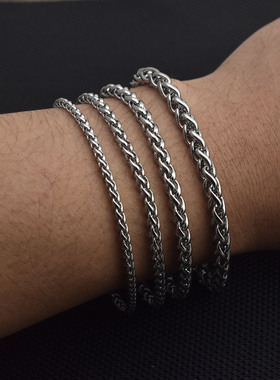 钛钢龙骨链手链个性粗细酷帅