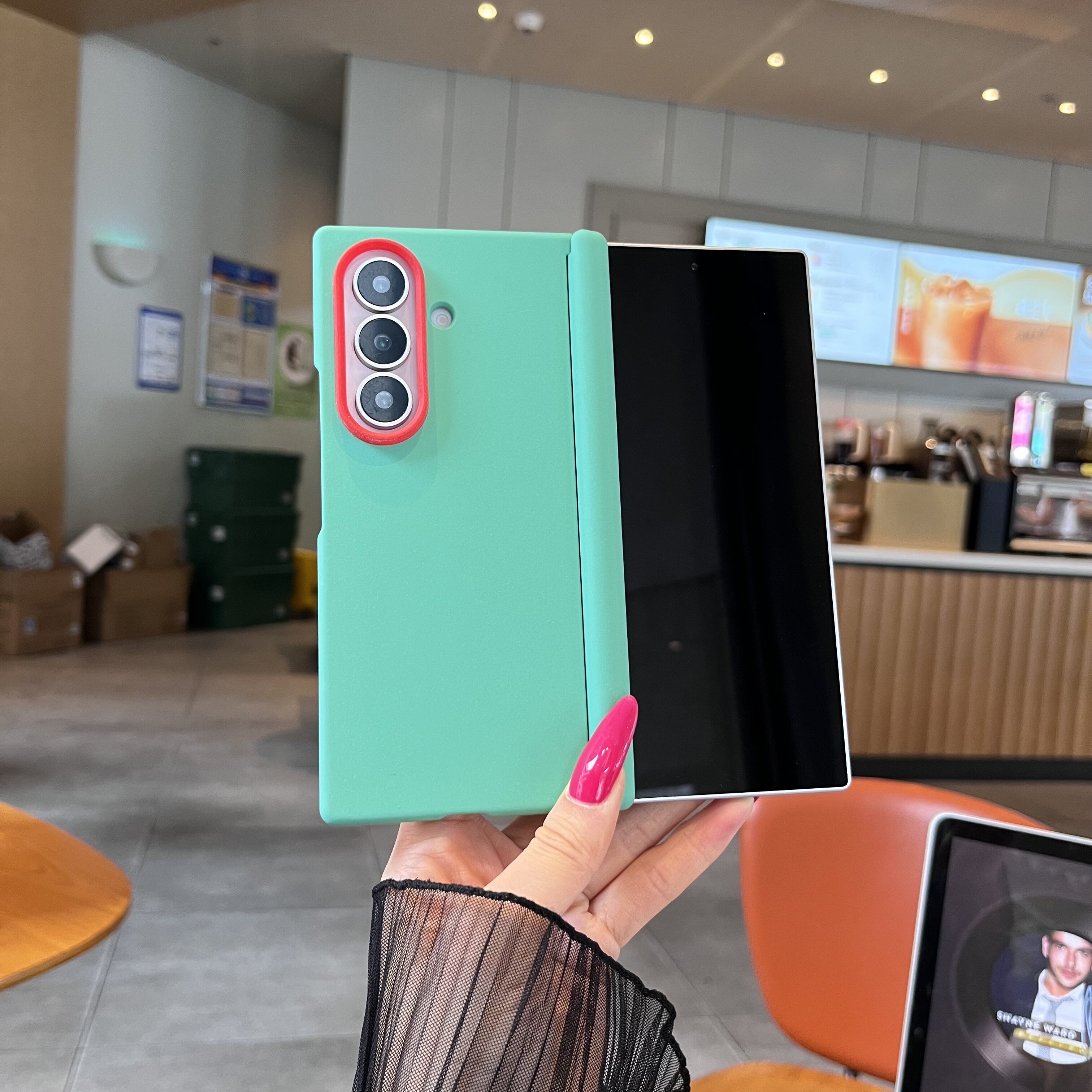 适用三星galaxy8ultra手机壳zfold6镜头拼色岩砂中轴Samsung折叠保护套galaxyzfold8防摔w26高级w24磨砂外壳