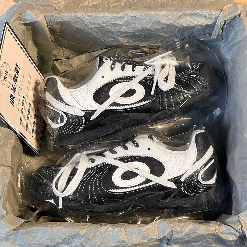 涡轮芭蕾黑薄底德训鞋女款2026年春季新款复古真皮运动休闲板鞋子,女鞋,德训鞋,淘宝优惠券,粉丝福利购,淘宝优惠卷