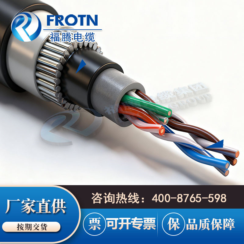 超五类 CAT5e双屏蔽 低烟无卤阻燃钢丝铠装网线