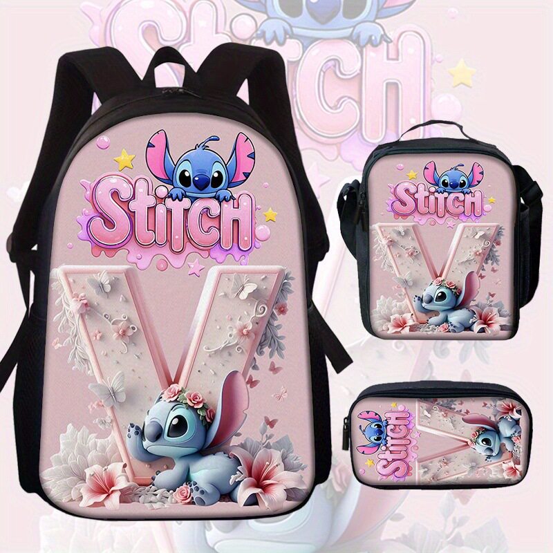 数码印花史迪仔粉色背包卡通动漫小学生书包轻便大容量双肩包