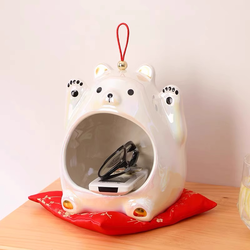 卡通萌熊钥匙收纳摆件入户玄关