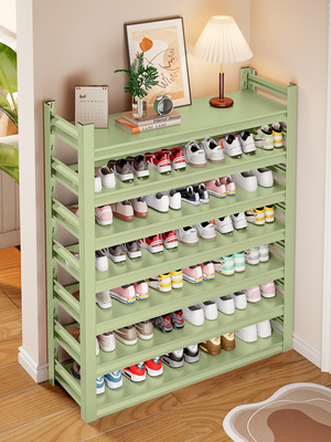 彩色鞋架家用钢制落地多层置物架门口入户玄关简约大容量收纳鞋柜