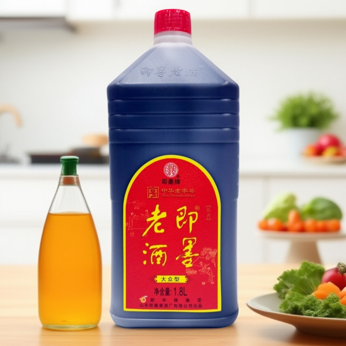 新华锦即墨老酒桶装1.8升X1桶实惠大众型半甜型焦香型老酒黄酒