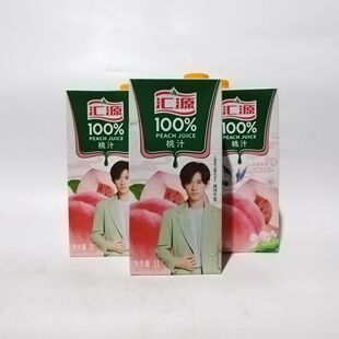 盒装100汇源果汁桃汁饮料1升大瓶25年3月产