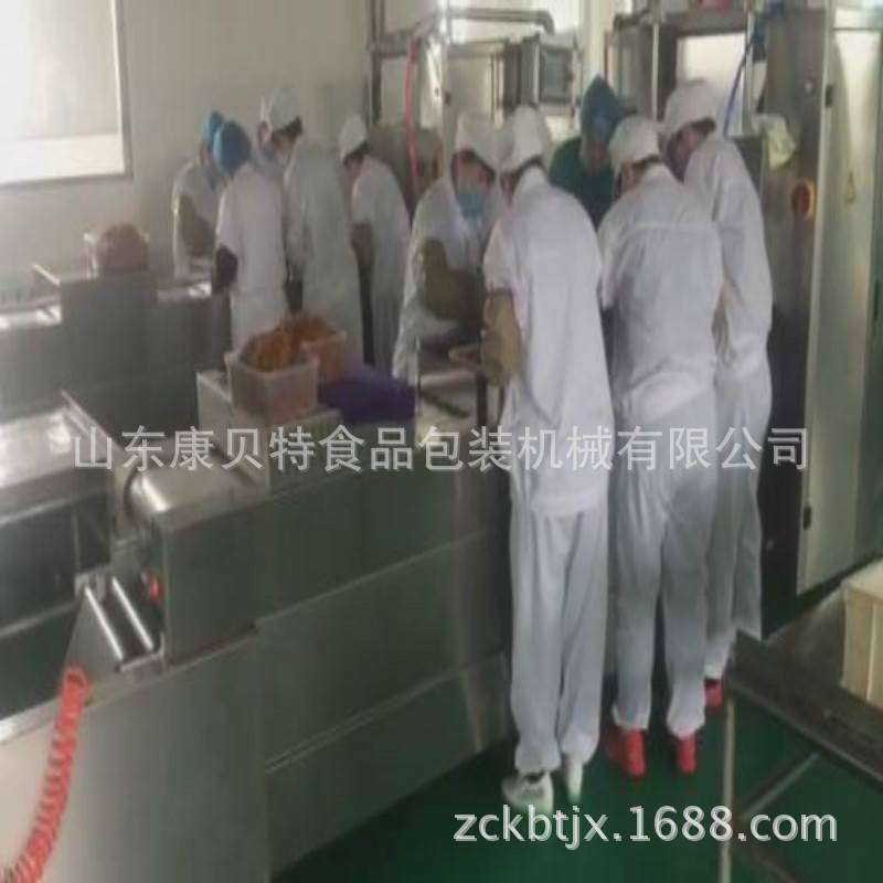 休闲猪肉脯金钱肉全自动拉伸真空包装机 连续拉伸膜真空包装机
