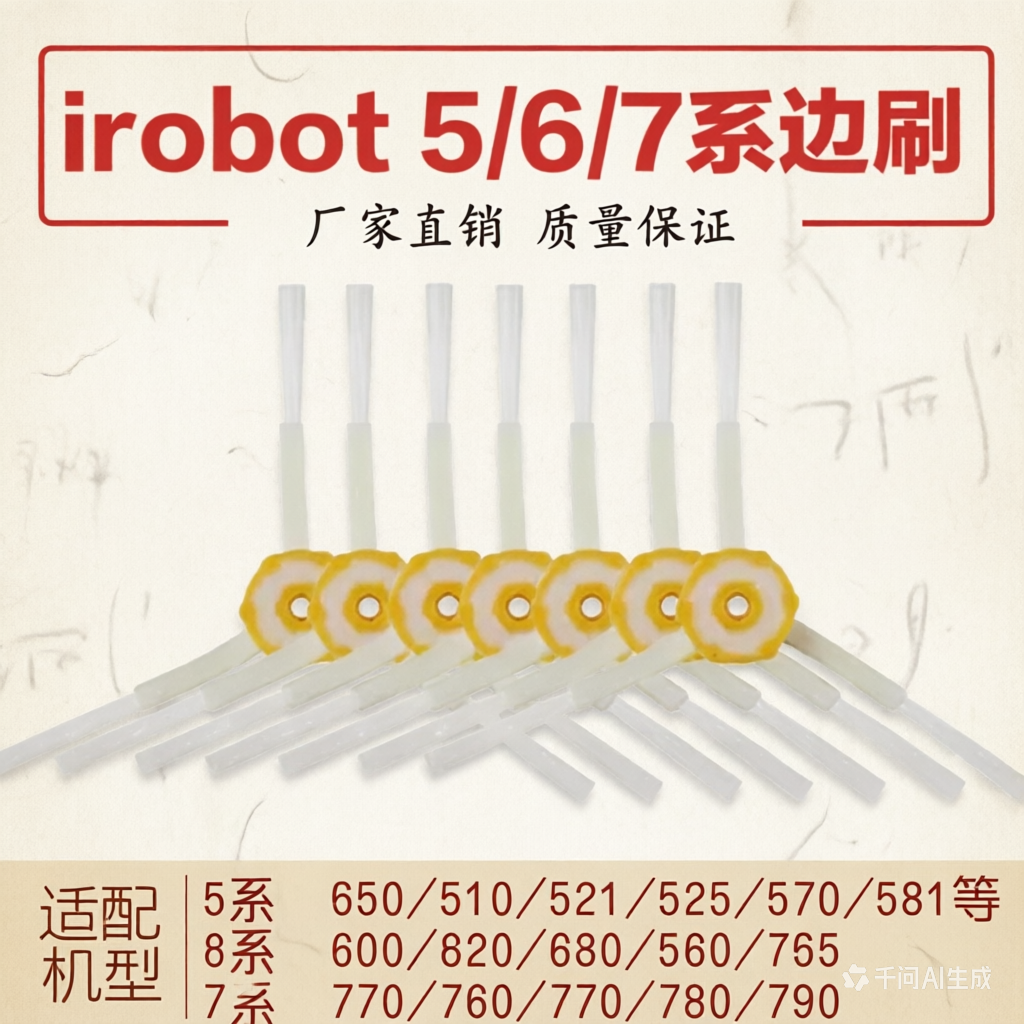适配iRobot扫地机器人配件毛刷527 530 560 570 620 650 780边刷