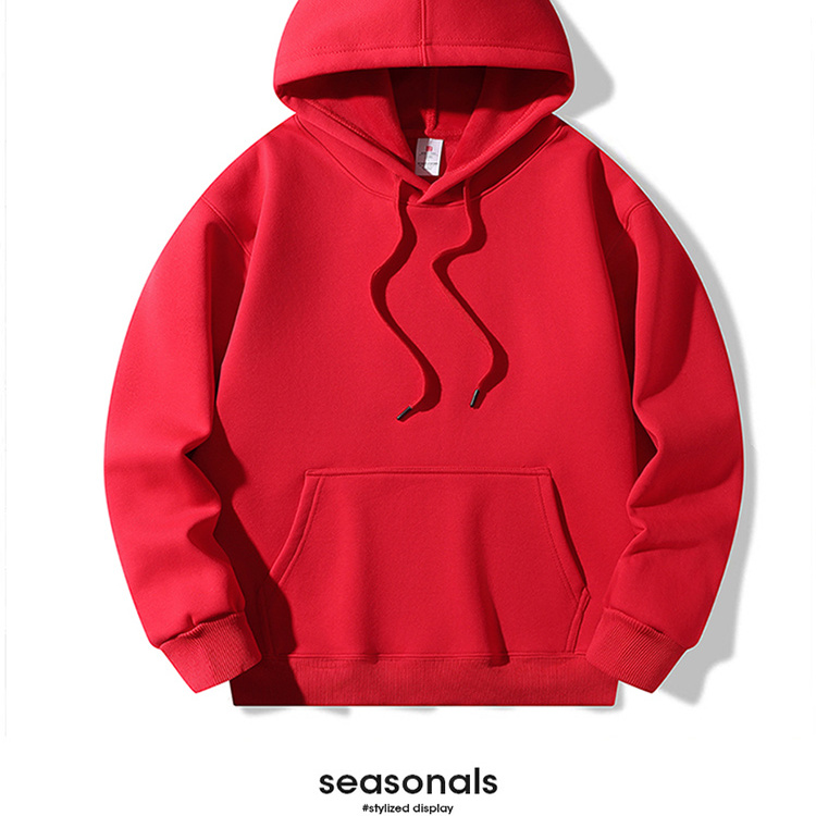 秋冬银狐绒加厚连帽卫衣男宽松