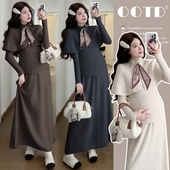 秋冬毛衣针织裙子三件套套装 一整套2025新款 韩系长裙 孕妇装 实拍