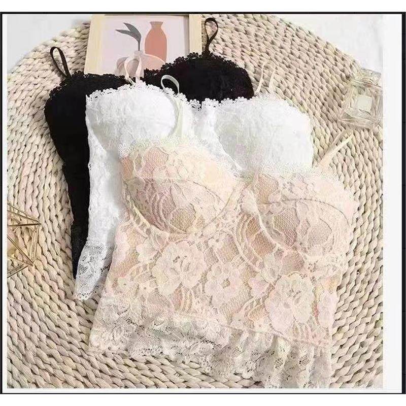 短款美背花朵蕾丝吊带背心少女一体式固定杯春装褶皱裹胸外穿打底,女装/女士精品,背心吊带,淘宝优惠券,粉丝福利购,淘宝优惠卷