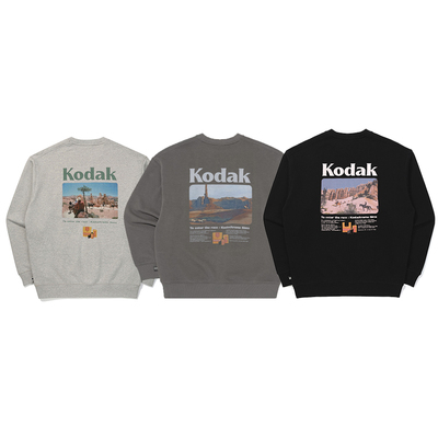 kodak柯达25FW新款休闲运动衫户外百搭纯棉圆领长袖卫衣