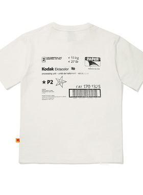 Kodak柯达纯棉圆领短袖T恤男女百搭休闲上衣