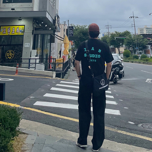 韩国IAB STUDIO潮牌透气纯棉T恤运动短袖男女同款
