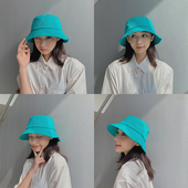 网红遮阳帽防晒帽子女潮盆帽 百搭日系时尚 好版 型纯色渔夫帽女韩版