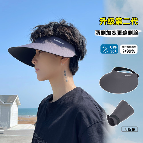 户外防晒大檐可折叠无痕空顶帽