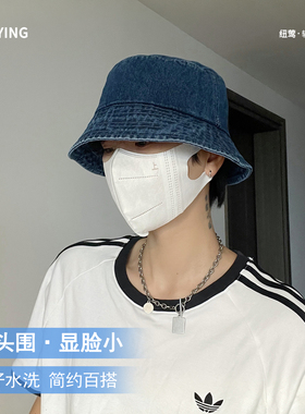复古牛仔渔夫帽大头围遮阳盆帽