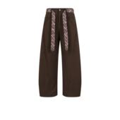 加腰带潮 男女休闲裤 美式 复古小众高级感领带设计弯刀微喇垂感西裤