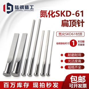 300长 1.5 进口氮化skd61扁顶针方针销针扁销非标订1