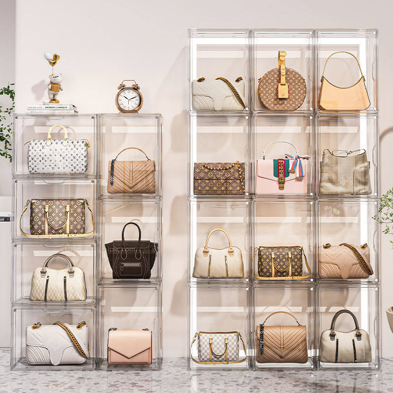包包收纳盒多功能透明防尘收纳奢侈品香水收纳柜手办展示盒