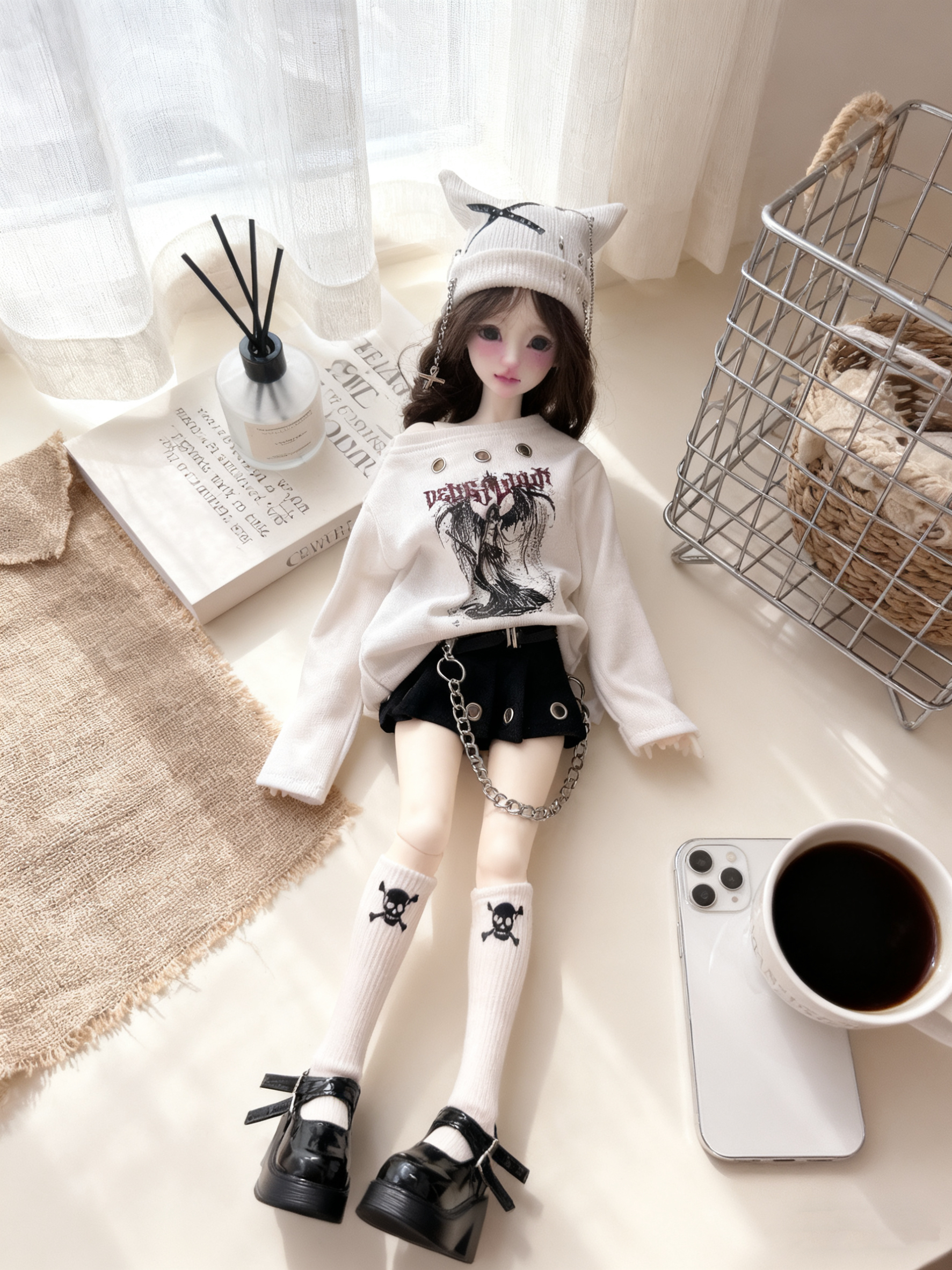 「恶魔天使」bjd四分娃衣 bjd4分6分黑暗亚娃衣套装 娃衣套装