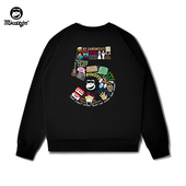 数字卫衣男士 加绒加厚秋冬季 宽松圆领长袖 mkdbjn潮牌大码 2025新款