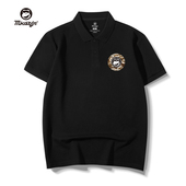 胖子短袖 大码 t恤宽松潮牌胖子休闲肥佬翻领体恤上衣服 男士 polo衫