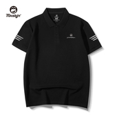 t恤翻领纯棉日系复古文艺商务男装 男短袖 上衣服 polo衫 加肥加大码