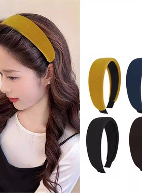【小乐专享】复古彩色丝绒宽边发箍女秋冬显脸小高颅顶头箍发饰