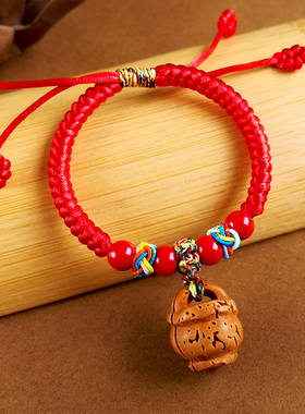 新生婴儿桃核宝宝黑狗牙手链