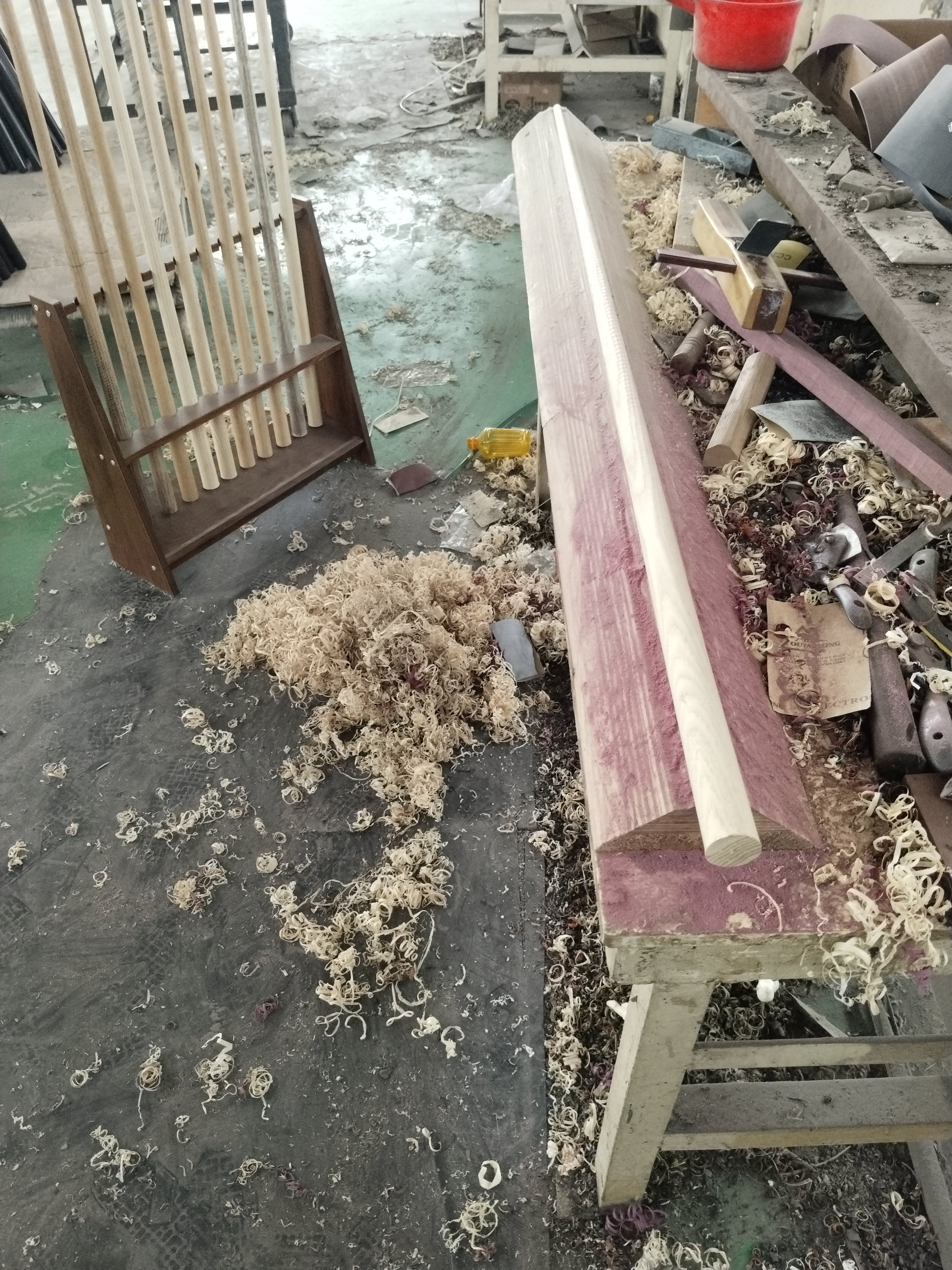 台球杆定制仅手工加工费【客户自备整根木料我们出铜箍皮头尾铜】